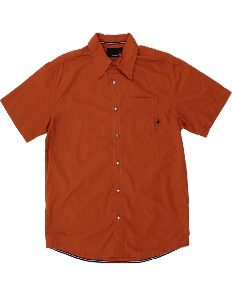 HURLEY Mens Short Sleeve Shirt Small Brown Cotton Vintage Hurley and Second-Hand Hurley from Messina Hembry 