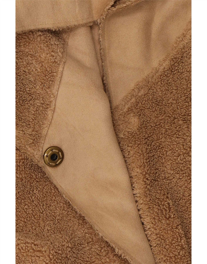 Marks & Spencer Womens Teddy Bear Overcoat UK 14 Large Brown Polyester