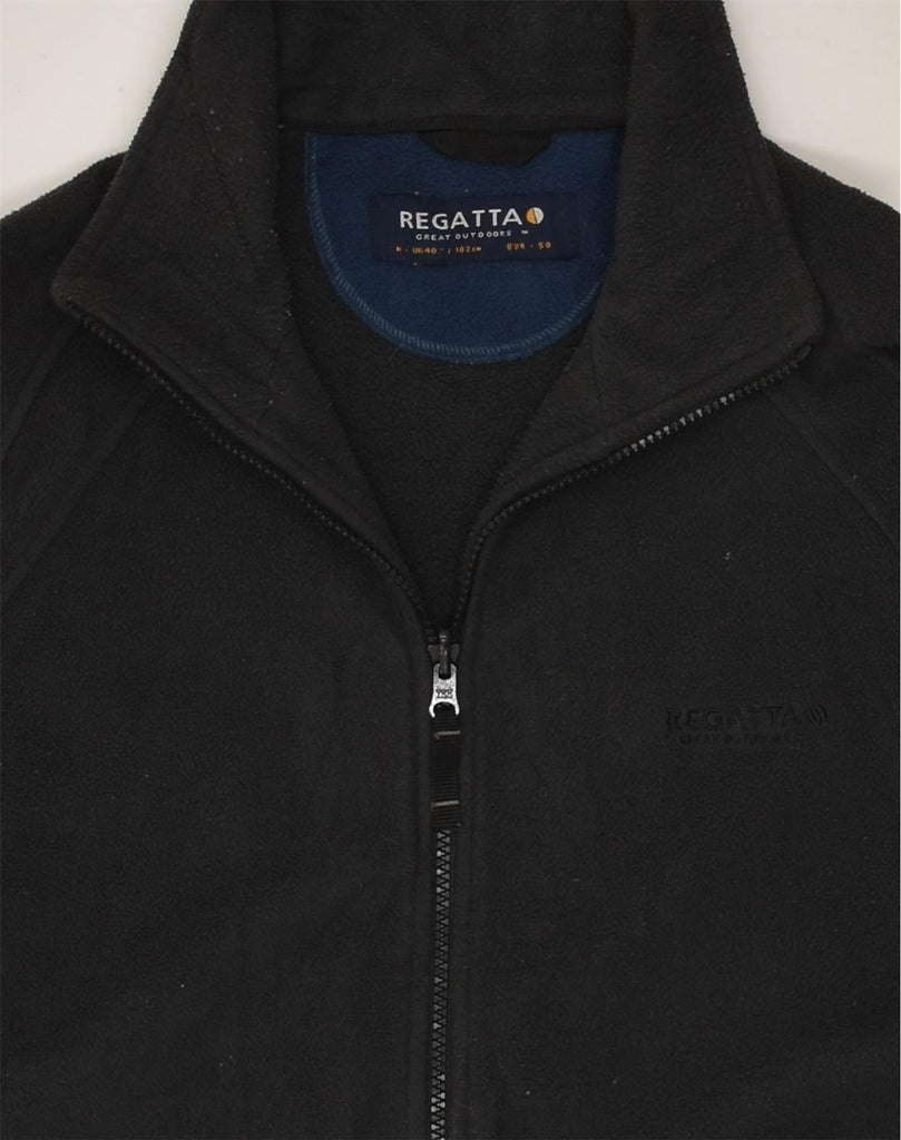 REGATTA Mens Fleece Jacket UK 40 Large Black Polyester | Vintage Regatta | Thrift | Second-Hand Regatta | Used Clothing | Messina Hembry 