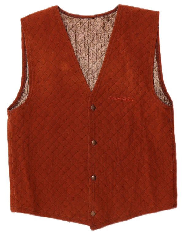 Vintage Mens Waistcoat  Small Brown