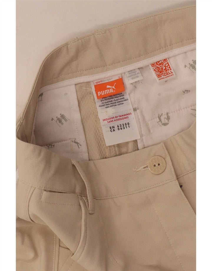 Puma Womens Capri Trousers W28 L20 Beige Polyester