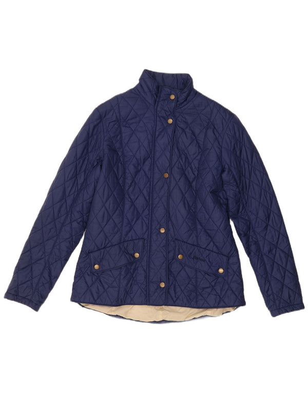 Barbour Womens Quilted Jacket UK 14 Large Navy Blue Polyamide