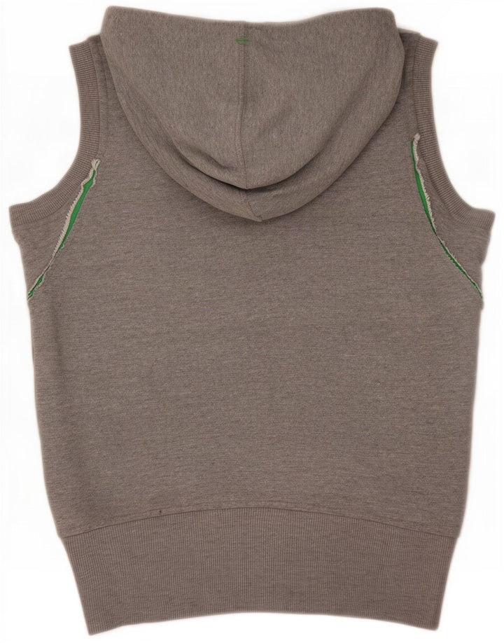 Puma Mens Graphic Sleeveless Zip Hoodie Sweater Small Grey