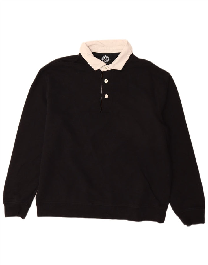 Marks & Spencer Mens Relaxed Fit Sweatshirt Jumper Large Black Colourblock