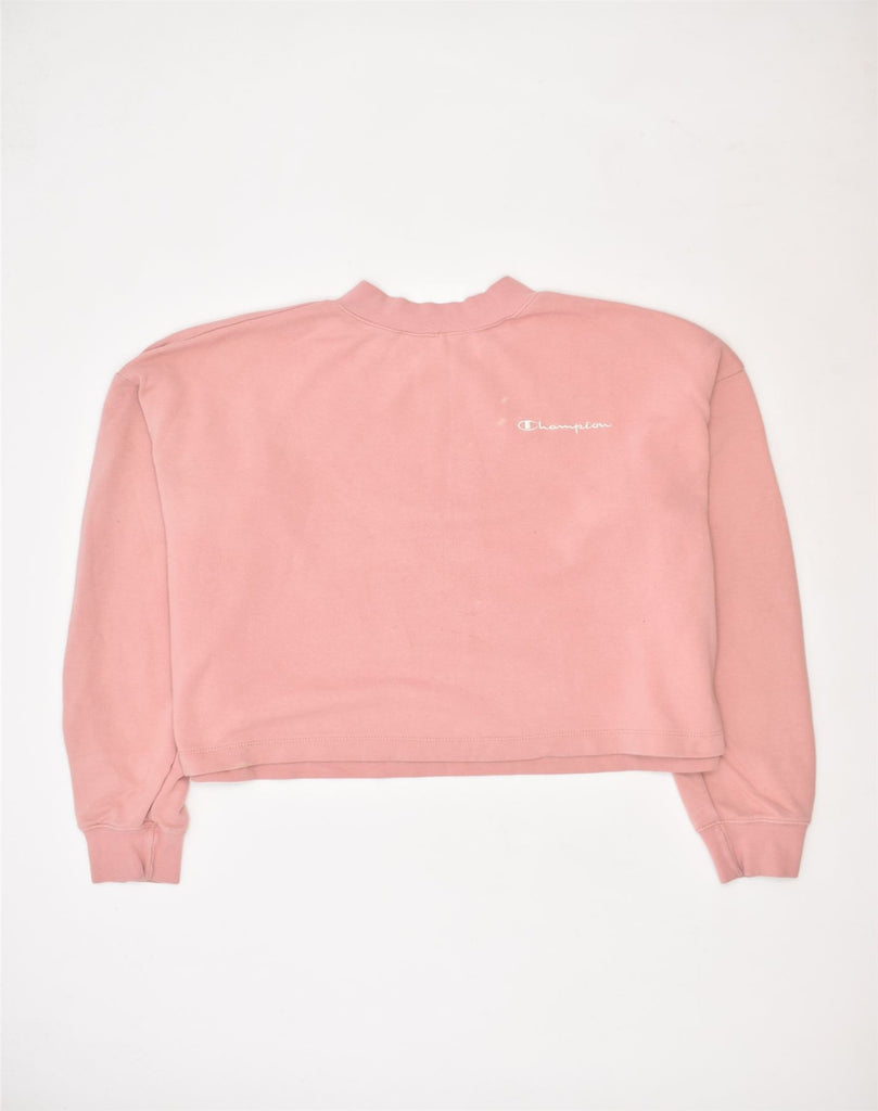 CHAMPION Womens Oversized Sweatshirt Jumper UK 16 Large Pink Cotton | Vintage | Thrift | Second-Hand | Used Clothing | Messina Hembry 