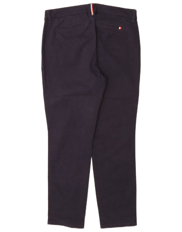 TOMMY HILFIGER Womens Slim Chino Trousers US 10 Large W32 L29 Navy Blue