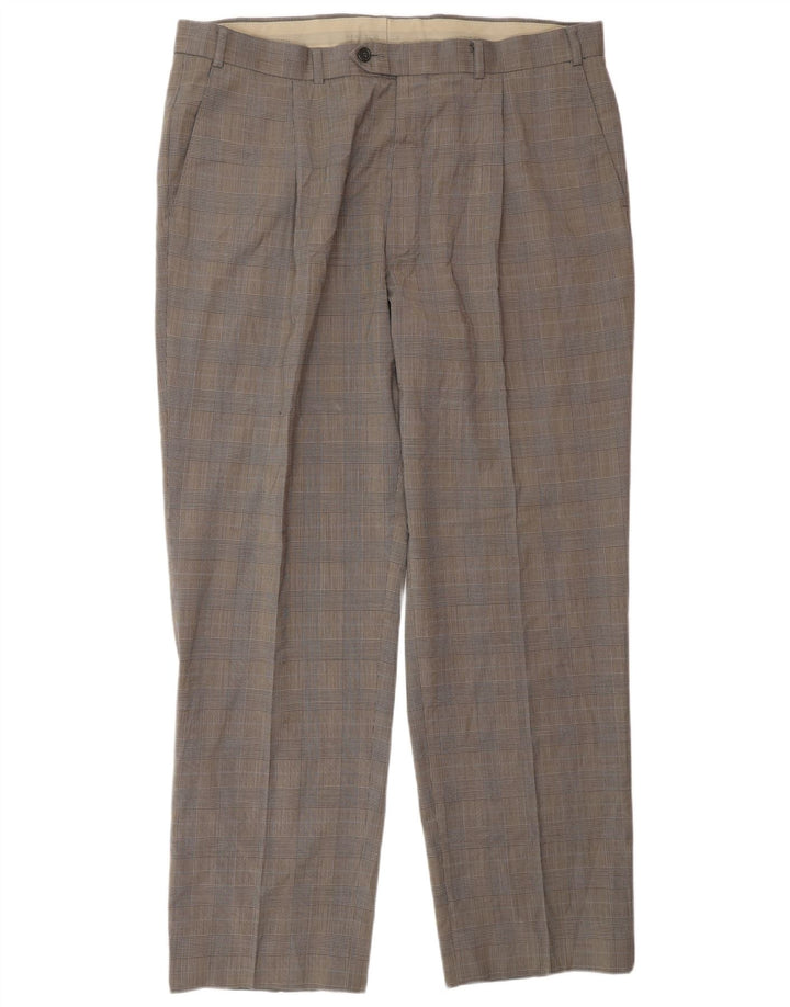 Marks & Spencer Mens Tailored Fit Suit Trousers W38 L31 Black Houndstooth