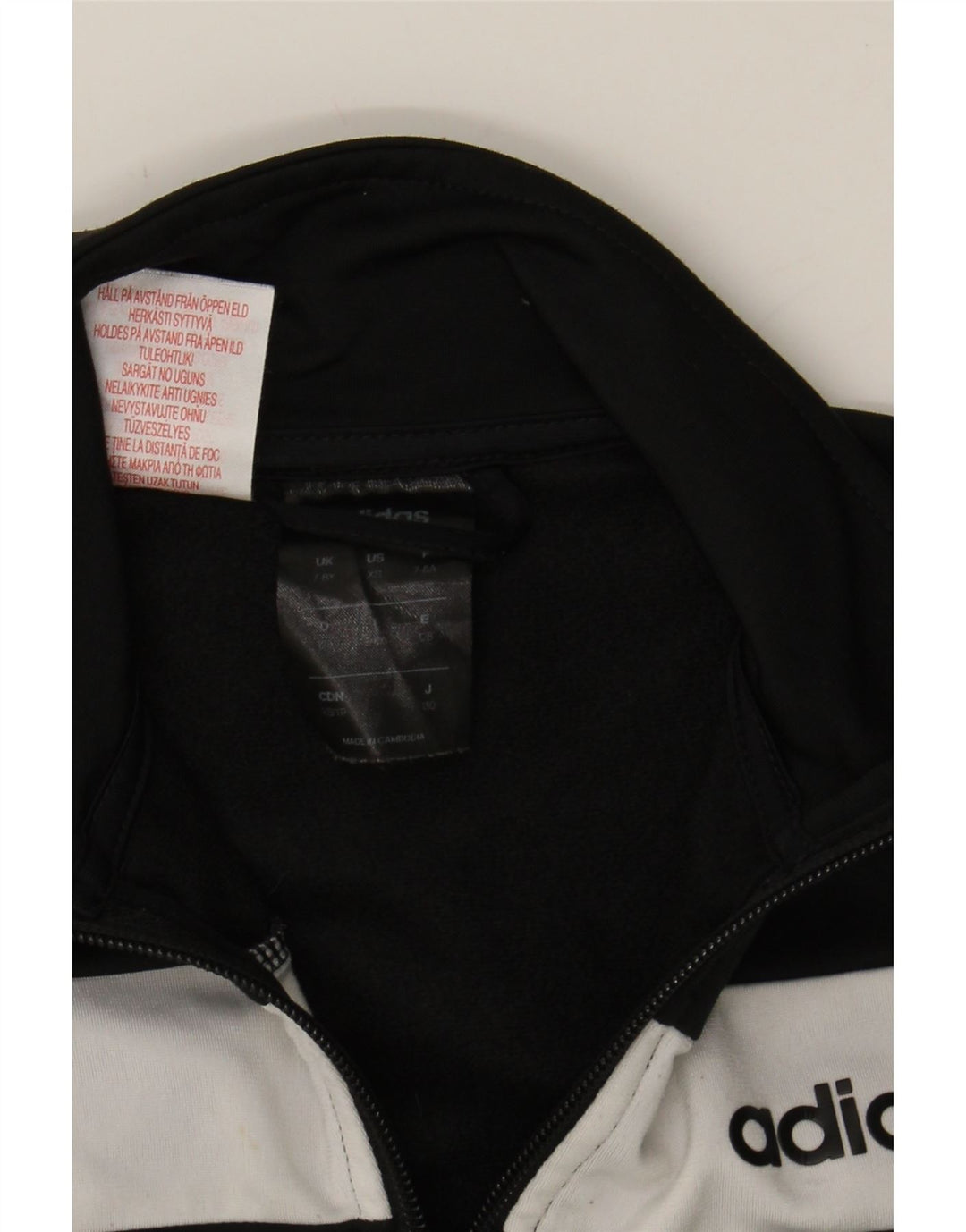 ADIDAS Boys Graphic Tracksuit Top Jacket 7-8 Years Black Colourblock Vintage Adidas and Second-Hand Adidas from Messina Hembry 