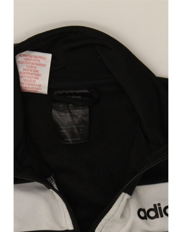 ADIDAS Boys Graphic Tracksuit Top Jacket 7-8 Years Black Colourblock Vintage Adidas and Second-Hand Adidas from Messina Hembry 