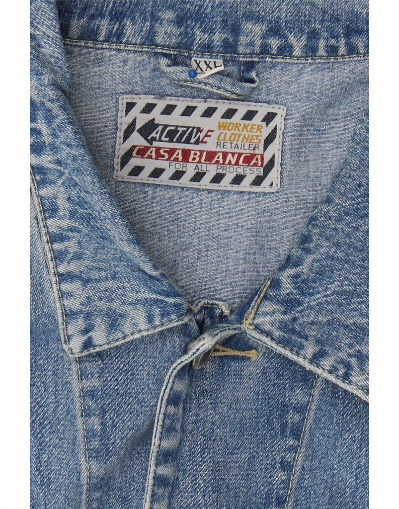 CASA BLANCA Mens Denim Jacket UK 44 2XL Blue Cotton Vintage Casa Blanca and Second-Hand Casa Blanca from Messina Hembry 