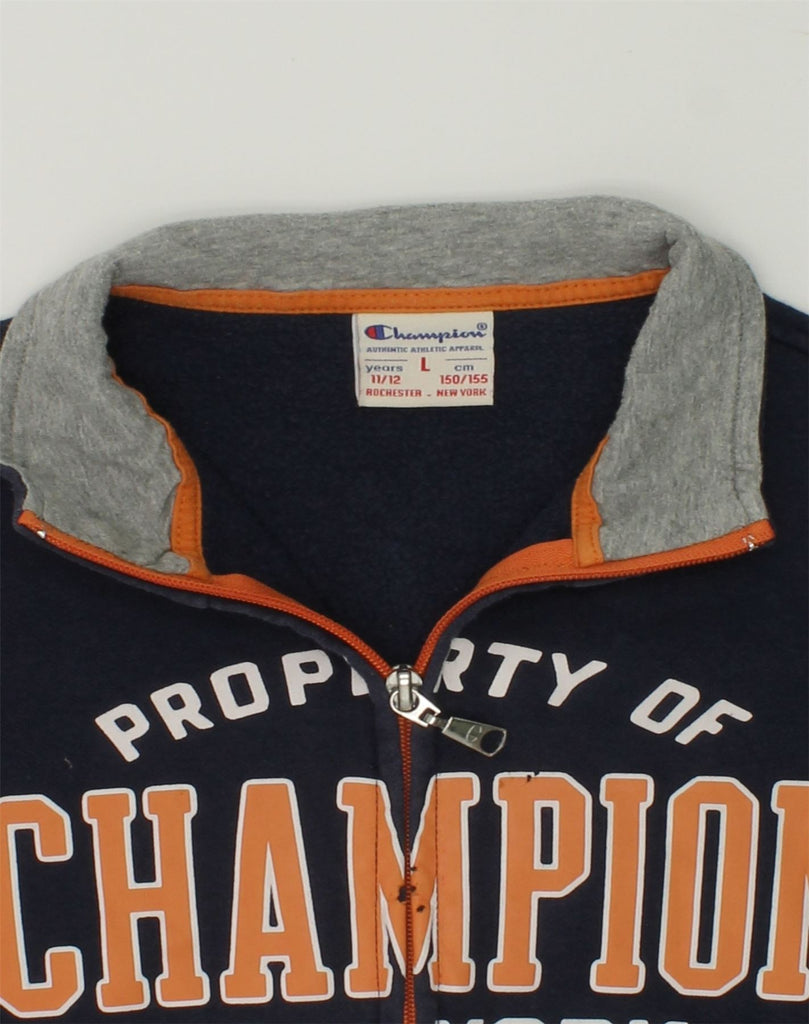 CHAMPION Boys Graphic Tracksuit Top Jacket 11-12 Years Large Navy Blue | Vintage Champion | Thrift | Second-Hand Champion | Used Clothing | Messina Hembry 