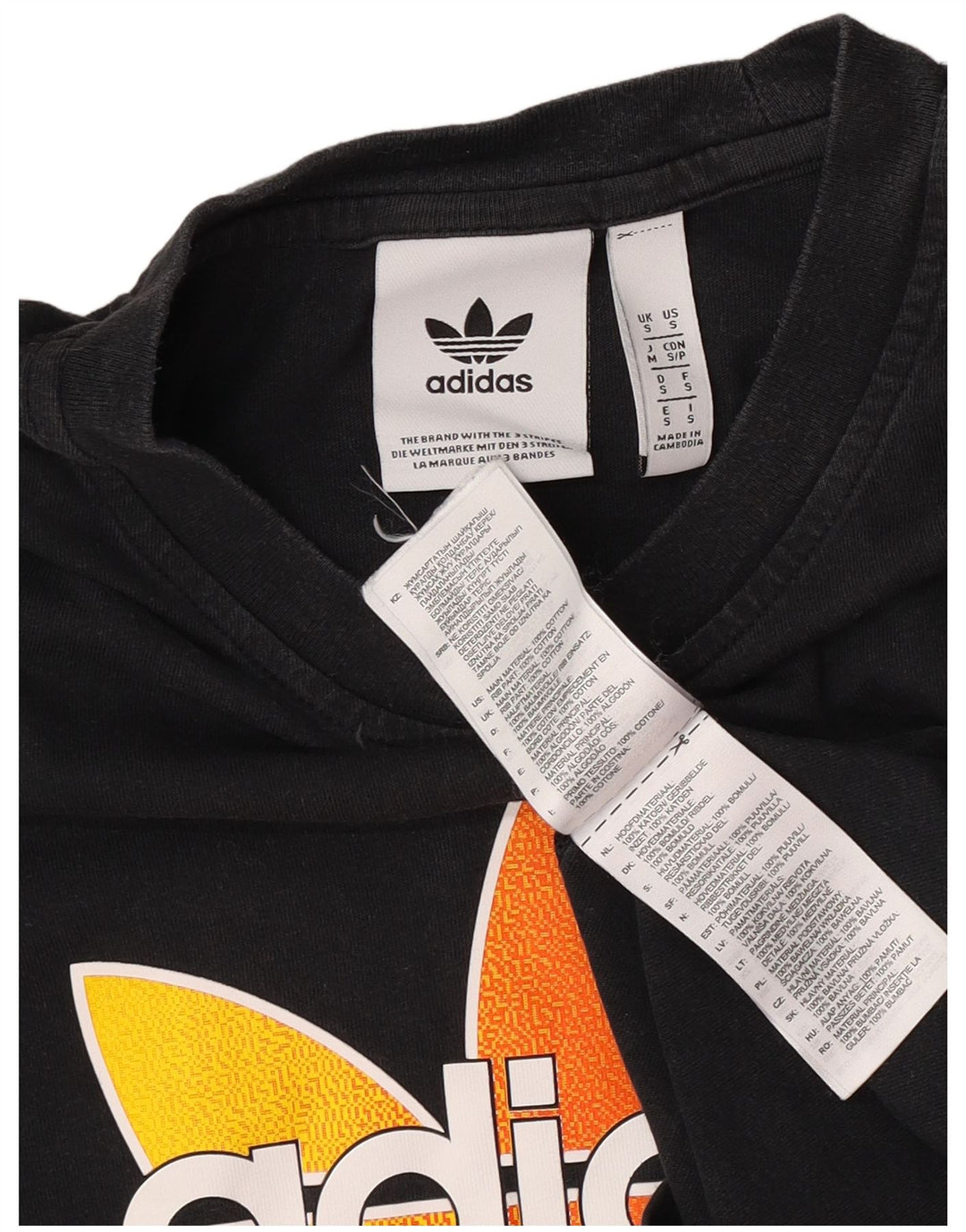 Adidas Mens Graphic T-Shirt Top Small Black Cotton