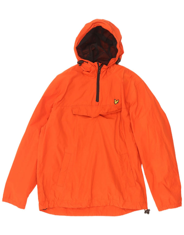 Lyle & Scott Mens Hooded Anorak Jacket UK 40 Large Orange Cotton