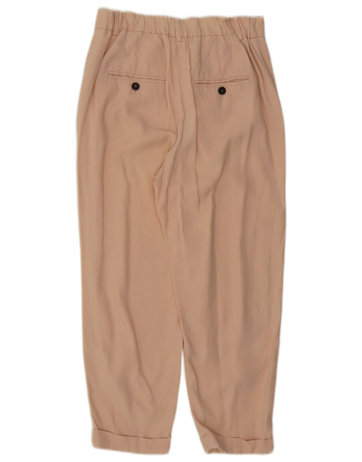 Zara Womens Pegged Capri Trousers Small W26 L22 Beige