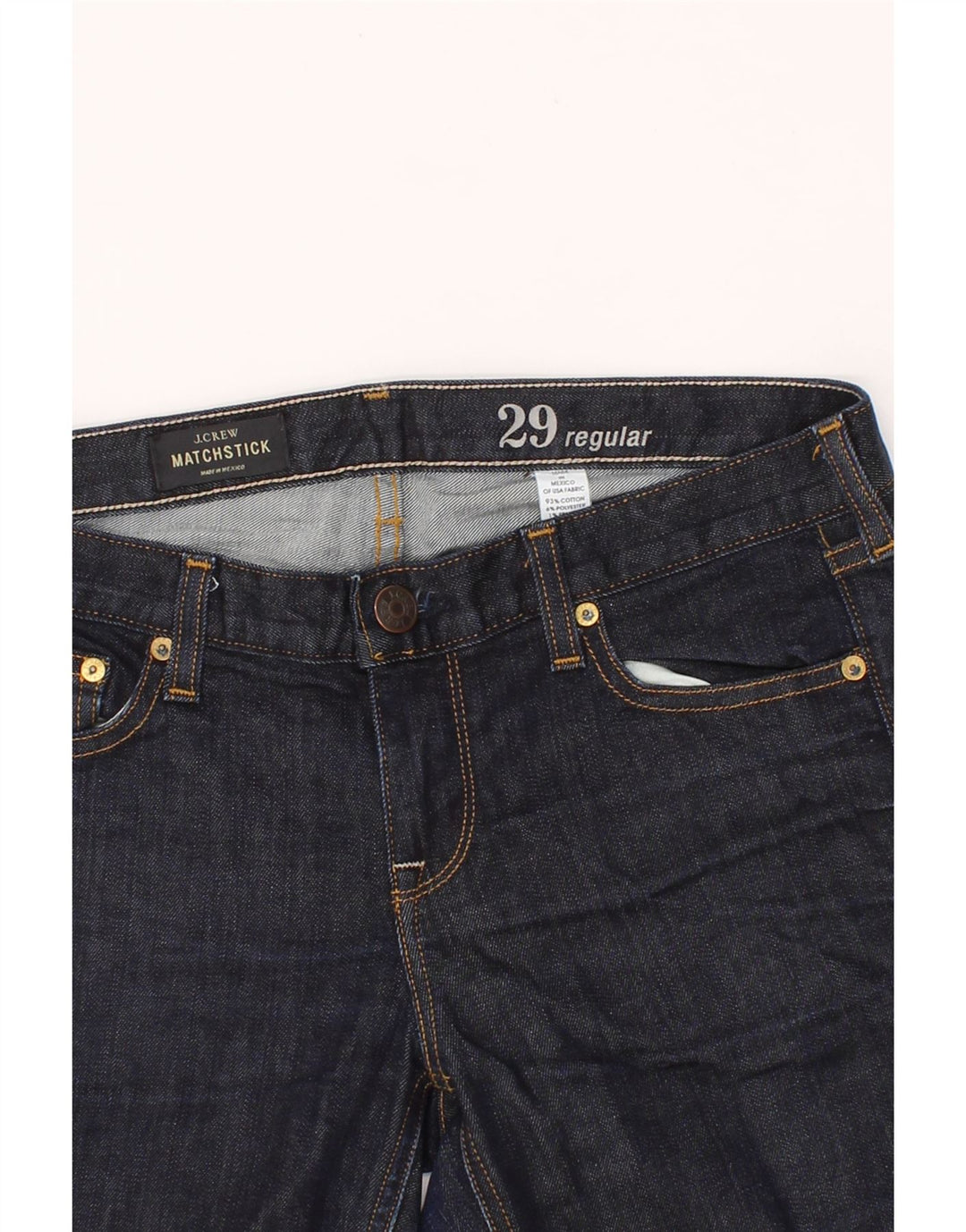 J. CREW Womens Matchstick Regular Slim Jeans W29 L31 Navy Blue Cotton Vintage J. Crew and Second-Hand J. Crew from Messina Hembry 