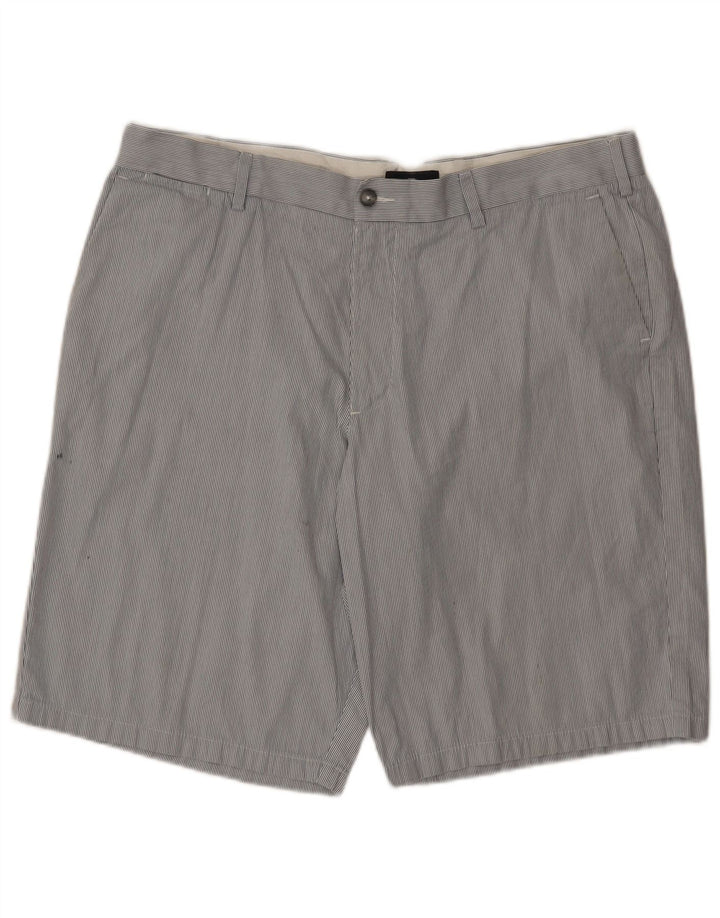 Marks & Spencer Mens Chino Shorts W40 XL Grey Striped Cotton
