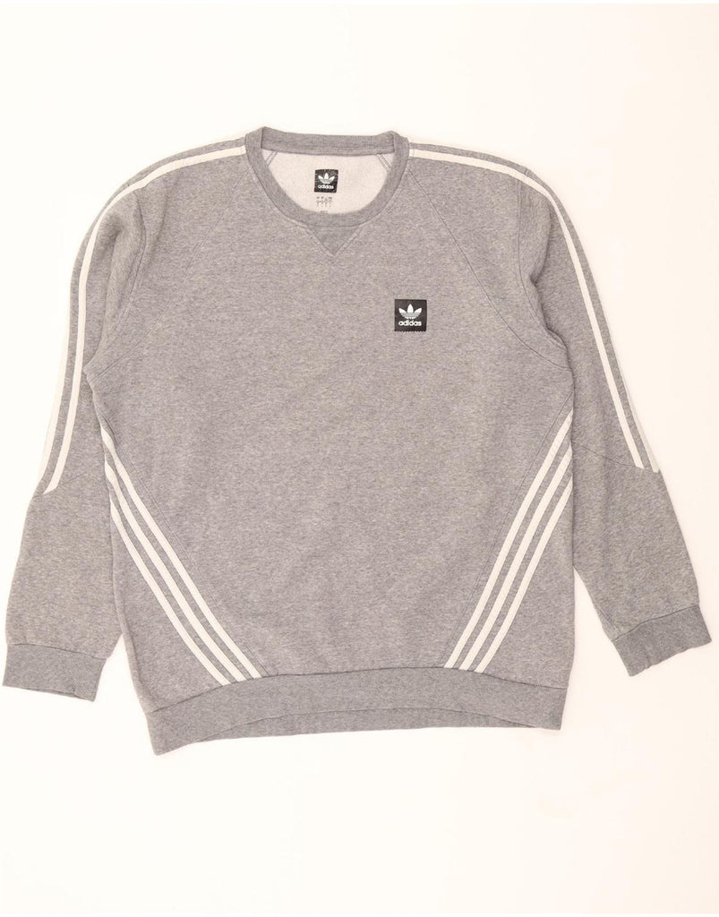 ADIDAS Mens Sweatshirt Jumper Large Grey Cotton Vintage Adidas and Second-Hand Adidas from Messina Hembry 