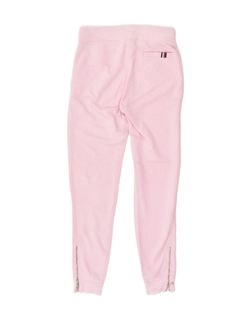 TOMMY HILFIGER Womens Tracksuit Trousers Joggers UK 4 XS Pink Cotton | Vintage Tommy Hilfiger | Thrift | Second-Hand Tommy Hilfiger | Used Clothing | Messina Hembry 