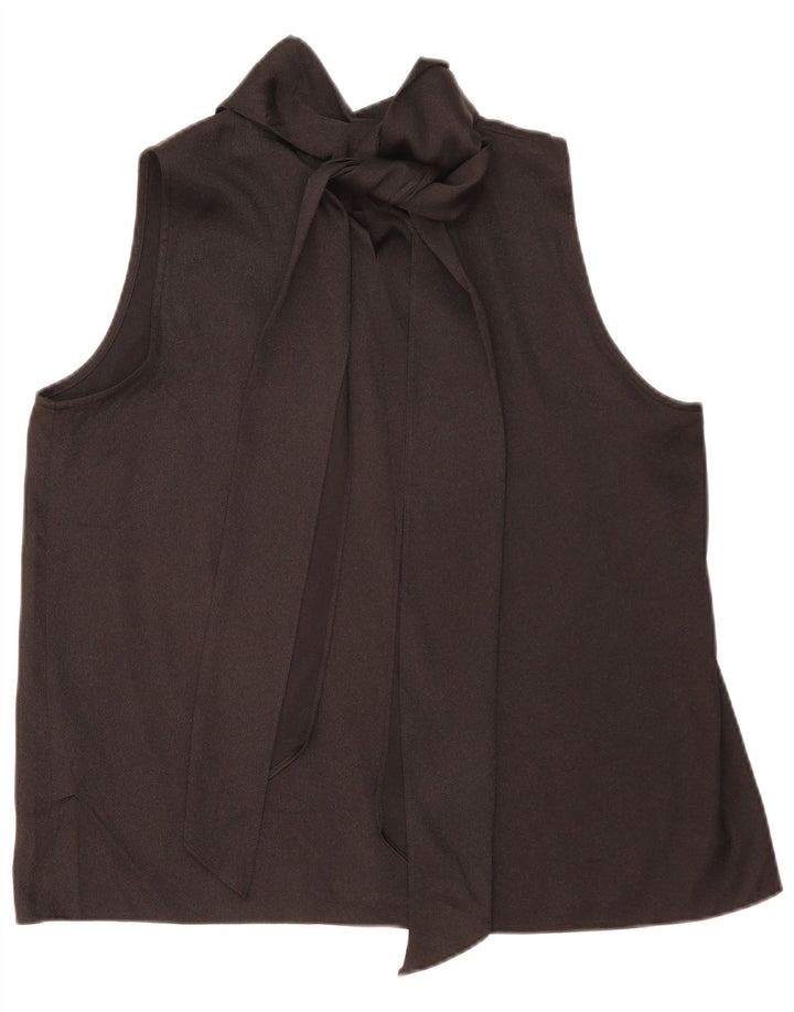DKNY Womens Sleeveless Blouse Top UK 18 XL Black Polyester