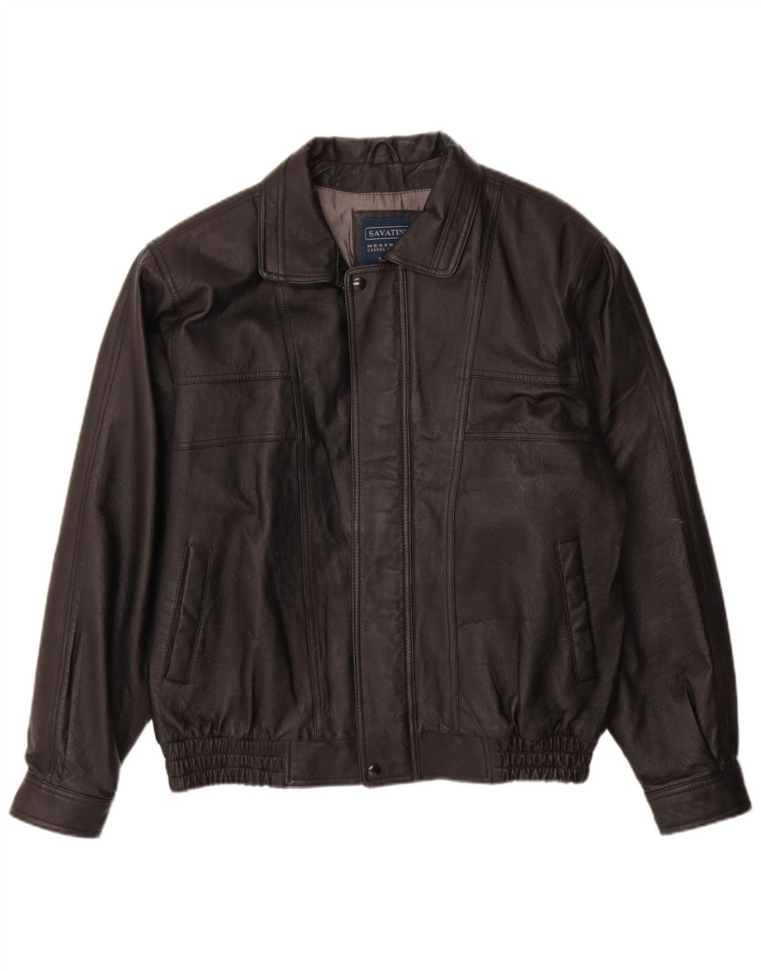 Vintage Mens Leather Jacket UK 40 Large Black Leather