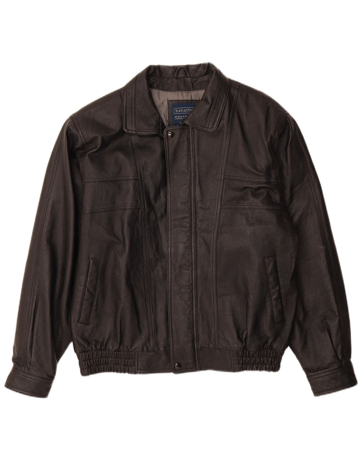 Vintage Mens Leather Jacket UK 40 Large Black Leather