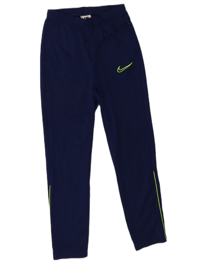 NIKE Boys Dri Fit Tracksuit Trousers 13-14 Years XL Blue Polyester