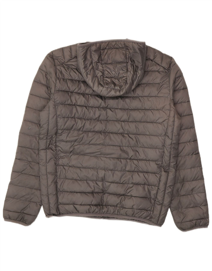Ellesse Mens Hooded Padded Jacket UK 40 Large Grey Polyester