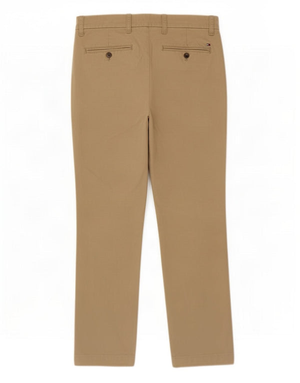 Tommy Hilfiger Mens Slim Fit Chino Trousers W30 L28 Beige Cotton