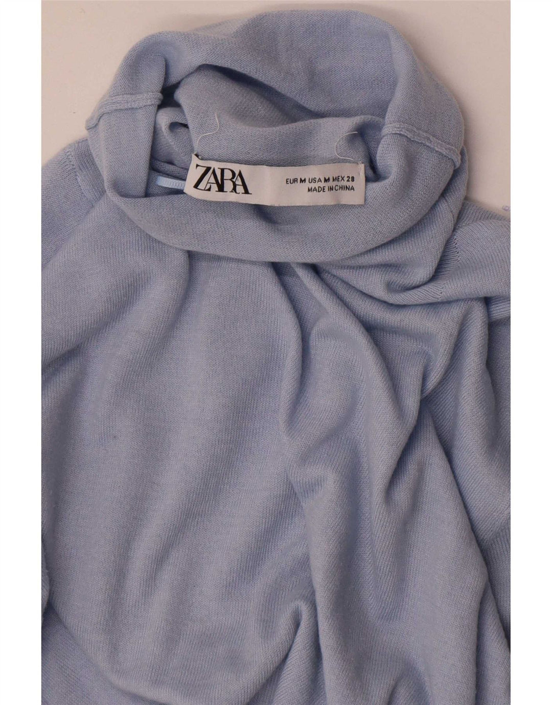 Zara Womens Roll Neck Jumper Sweater UK 12 Medium Blue