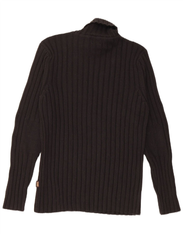 Rifle Mens Roll Neck Jumper Sweater Small Black Merino Wool
