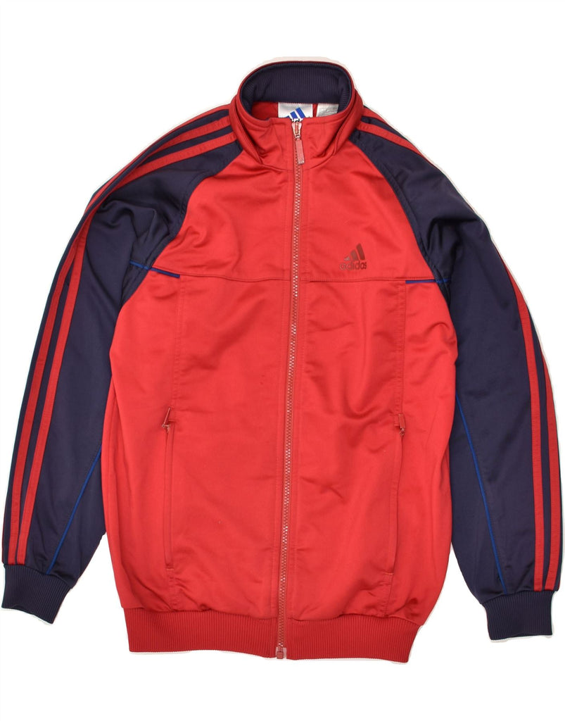 ADIDAS Boys Graphic Tracksuit Top Jacket 11-12 Years Red Colourblock | Vintage Adidas | Thrift | Second-Hand Adidas | Used Clothing | Messina Hembry 