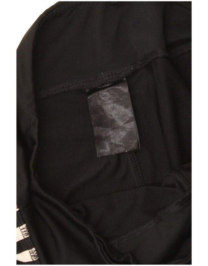 ADIDAS Womens Capri Leggings UK 12 Medium Black Polyester