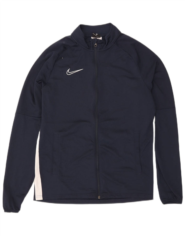 Nike Mens Dri Fit Tracksuit Top Jacket Large Navy Blue Colourblock