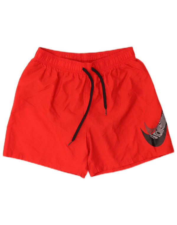 Nike Mens Graphic Swimming Shorts Medium Red Polyester