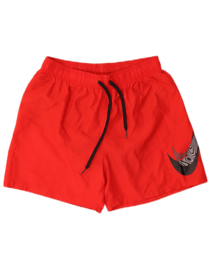 Nike Mens Graphic Swimming Shorts Medium Red Polyester