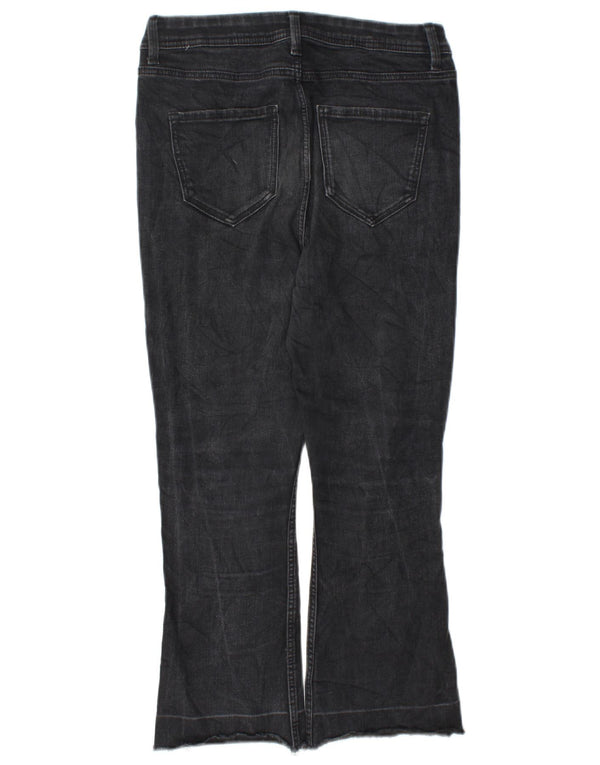 Marks & Spencer Womens Slim Flare Cropped Jeans UK 10 Small W27 L23 Black