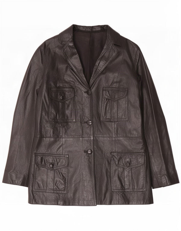 Maxime Womens Leather Jacket UK 14 Medium Black