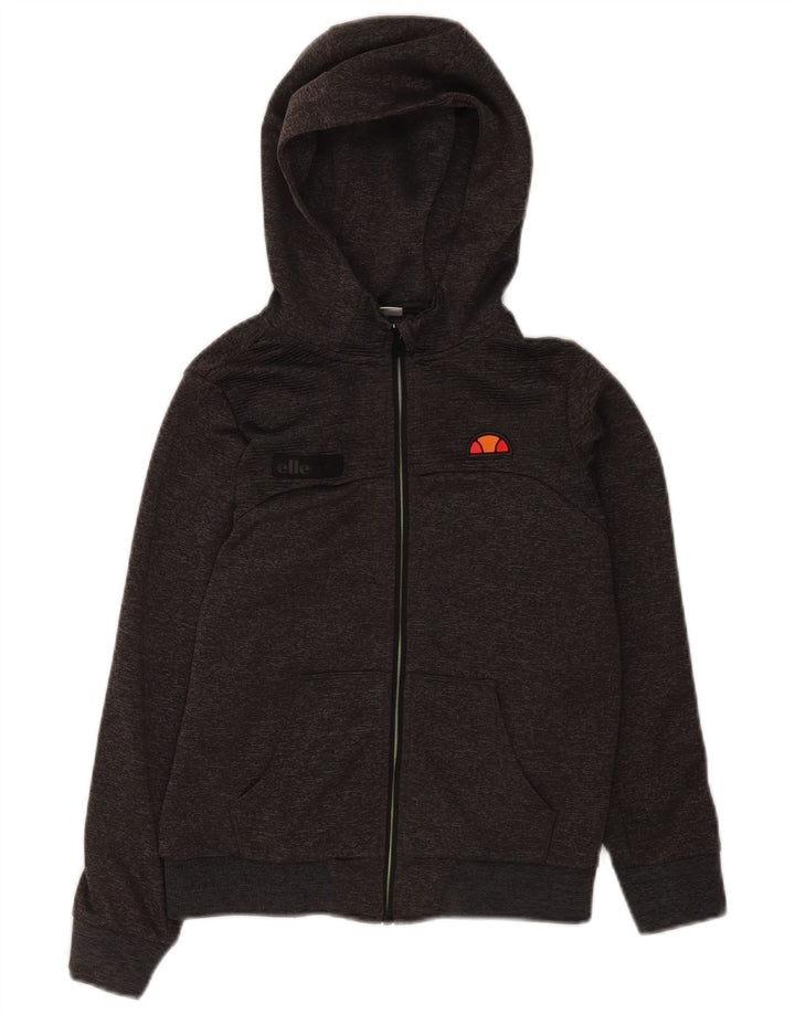 Ellesse Boys Regular Fit Zip Hoodie Sweater 9-10 Years Medium Grey Flecked