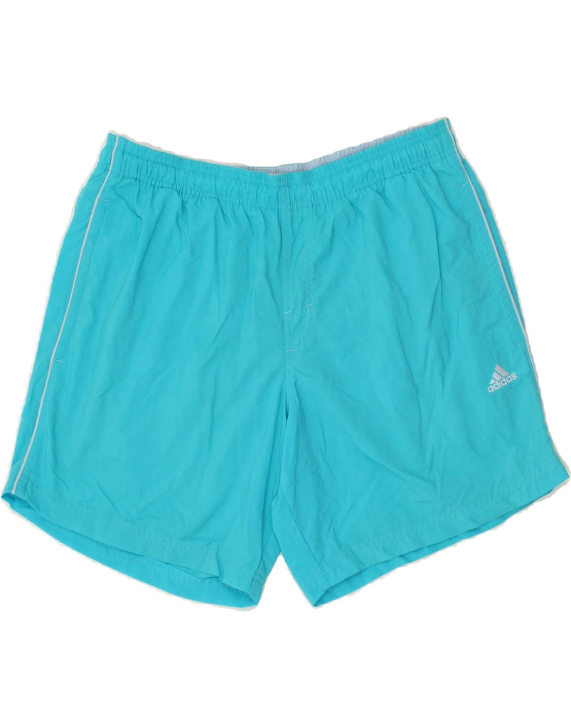 ADIDAS Mens Sport Shorts Medium Turquoise Polyamide | Vintage Adidas | Thrift | Second-Hand Adidas | Used Clothing | Messina Hembry 