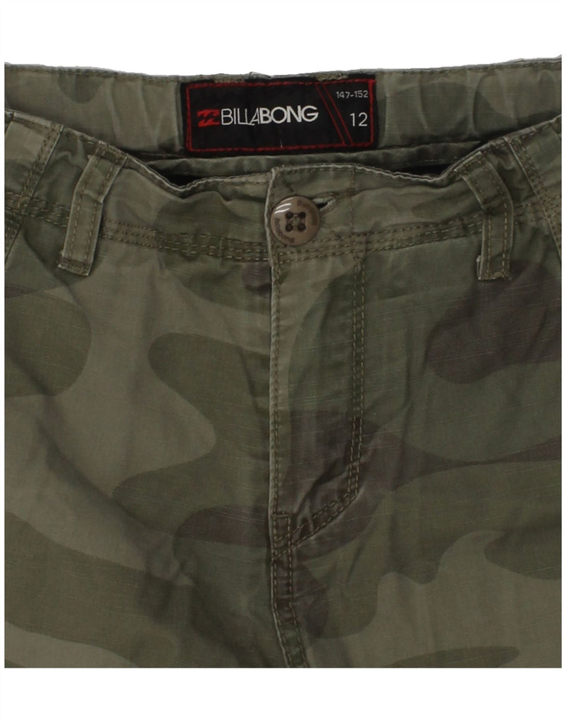 BILLABONG Boys Cargo Shorts 11-12 Years W26 Khaki Camouflage Cotton | Vintage Billabong | Thrift | Second-Hand Billabong | Used Clothing | Messina Hembry 