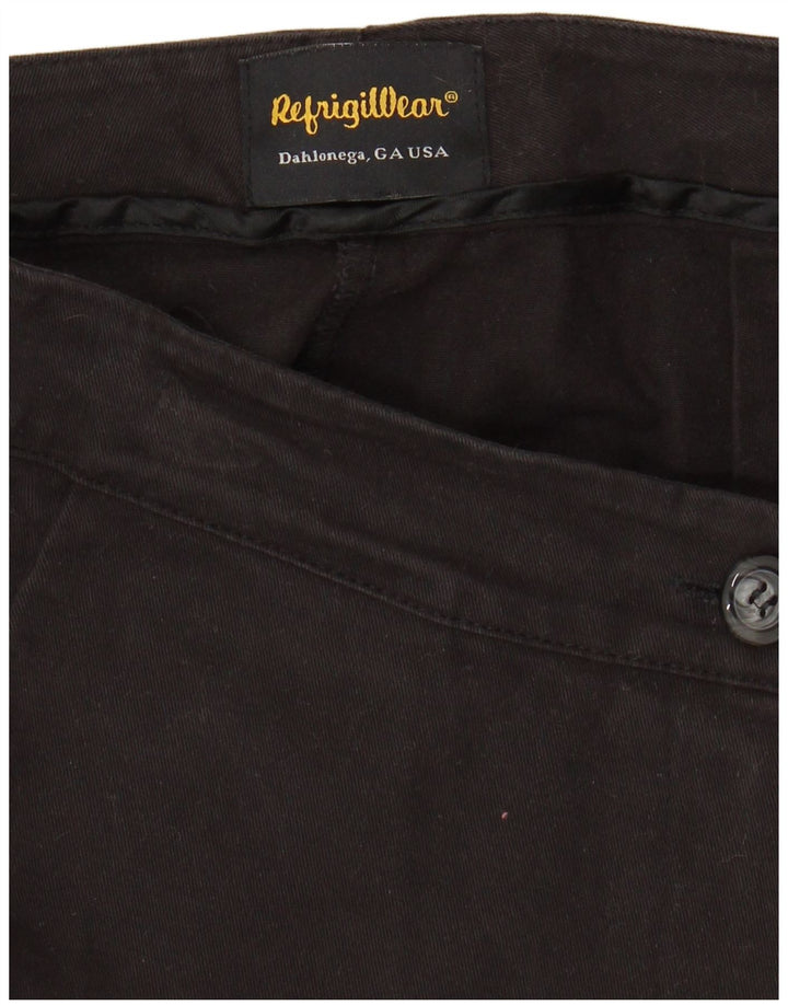 REFRIGIWEAR Womens Straight Cropped Trousers Small W28 L25 Black Cotton
