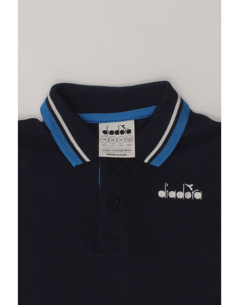 DIADORA Boys Polo Shirt 5-6 Years XS Navy Blue Cotton | Vintage Diadora | Thrift | Second-Hand Diadora | Used Clothing | Messina Hembry 