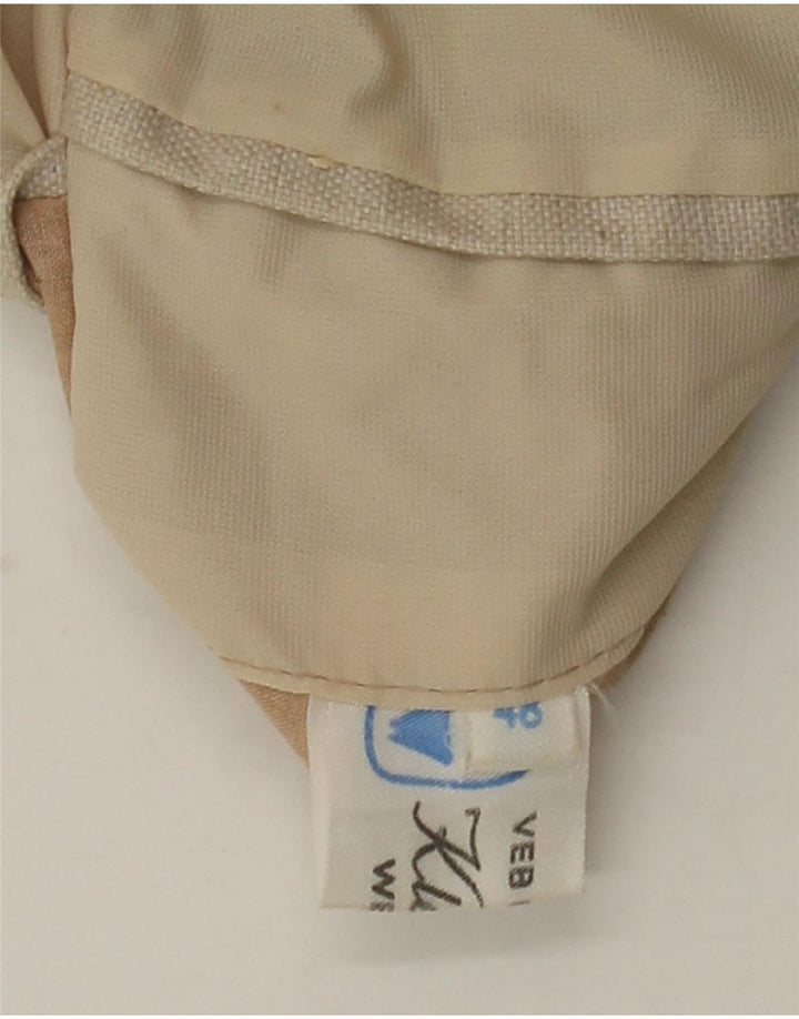 Vintage Womens Crop Bomber Jacket IT 48 XL Beige
