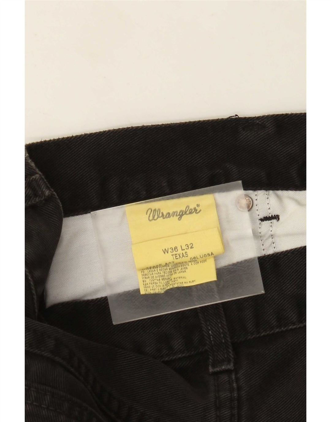 Wrangler Mens Texas Straight Jeans W36 L32 Black Cotton