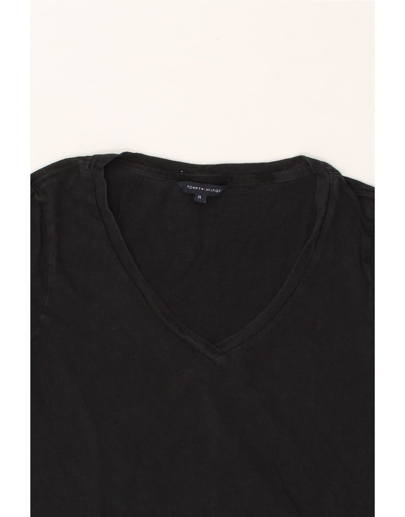 TOMMY HILFIGER Womens T-Shirt Top UK 12 Medium Black Cotton Vintage Tommy Hilfiger and Second-Hand Tommy Hilfiger from Messina Hembry 