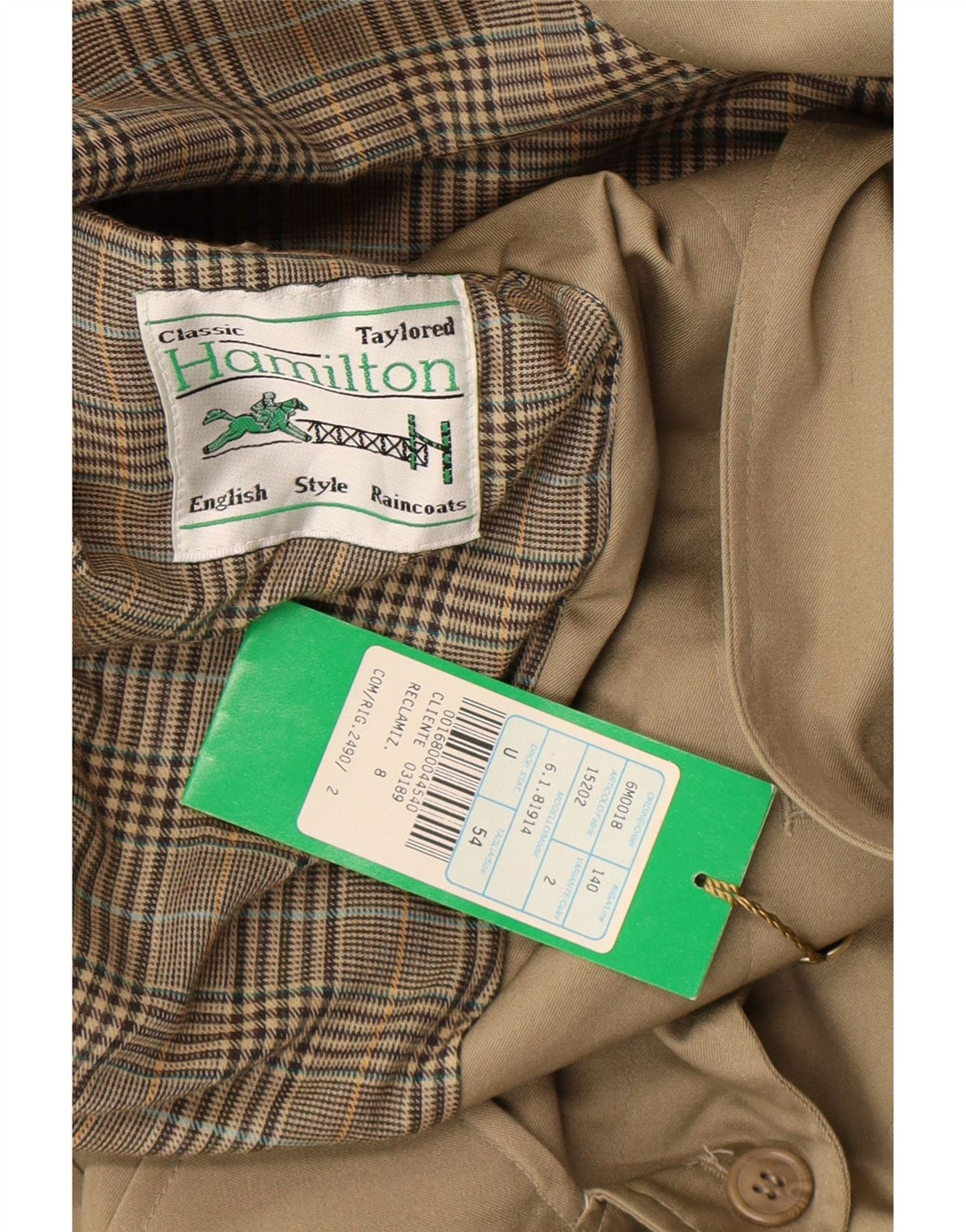 Hamilton Mens Raincoat IT 54 2XL Beige Classic