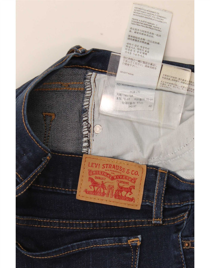 Levi's Womens 714 Straight Jeans W28 L27 Blue Cotton