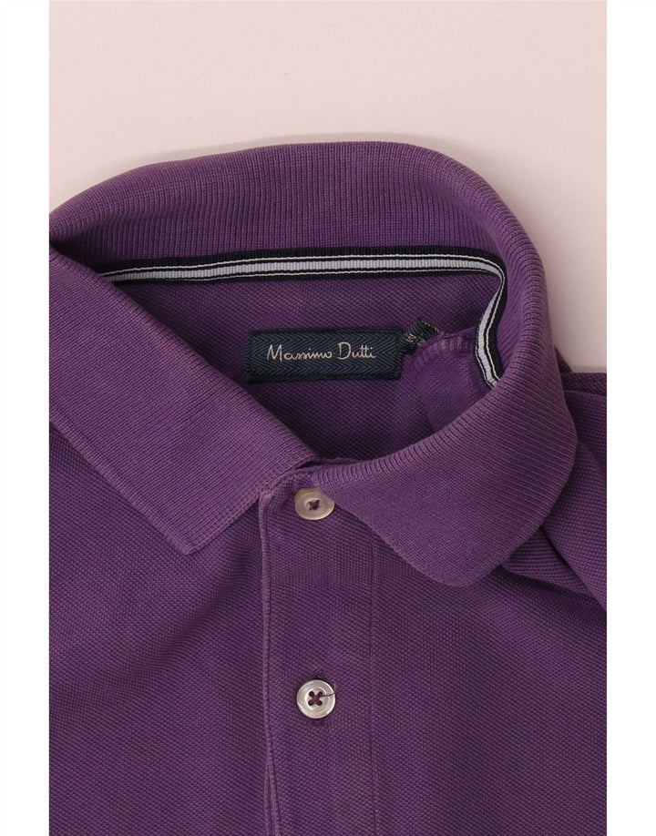 Massimo Dutti Mens Polo Shirt Medium Purple