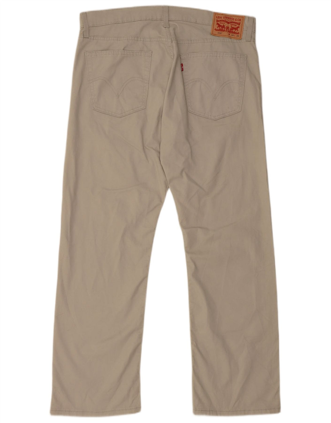LEVI'S Mens 514 Straight Casual Trousers W36 L30 Beige Cotton