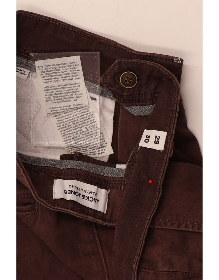 Jack & Jones Mens Slim Cargo Trousers W29 L30 Brown Cotton